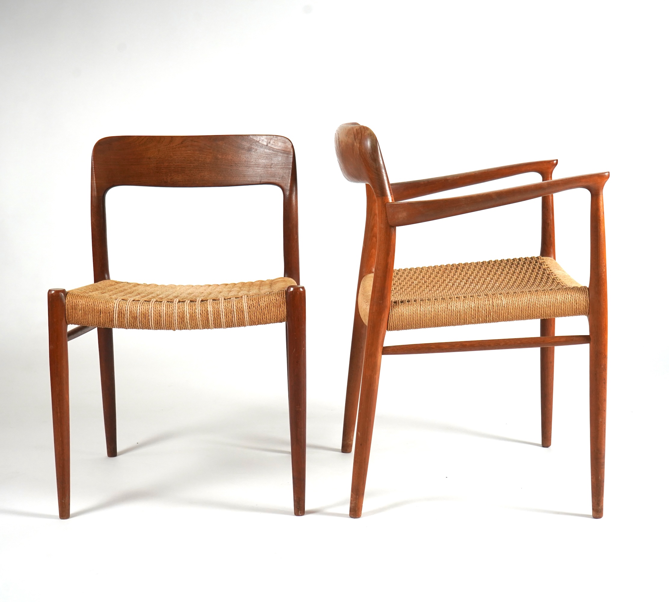 Niels Otto Møller (Danish, 1920-1982) for JL Møllers Møbelfabrik: A set of ten teak dining chairs
